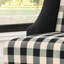 Fauteuil club contemporain à haut dossier avec damier noir et bois de bouleau revêtu de gris anthracite