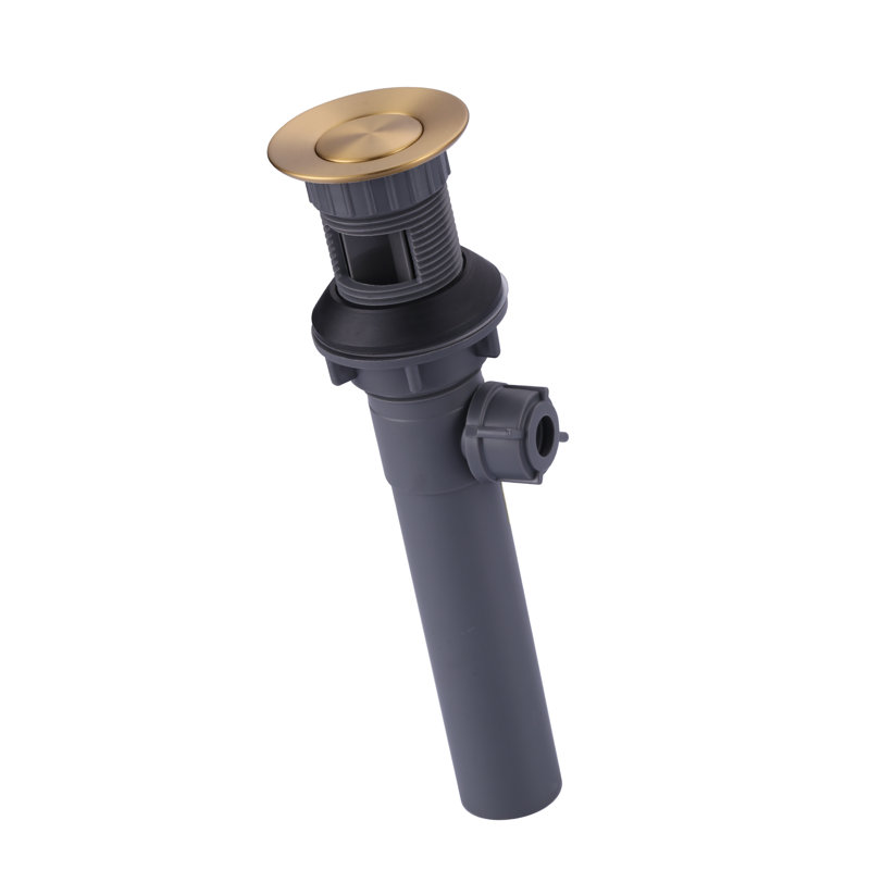 Lift Rod Bathroom Sink Drain with Overflow, Gold