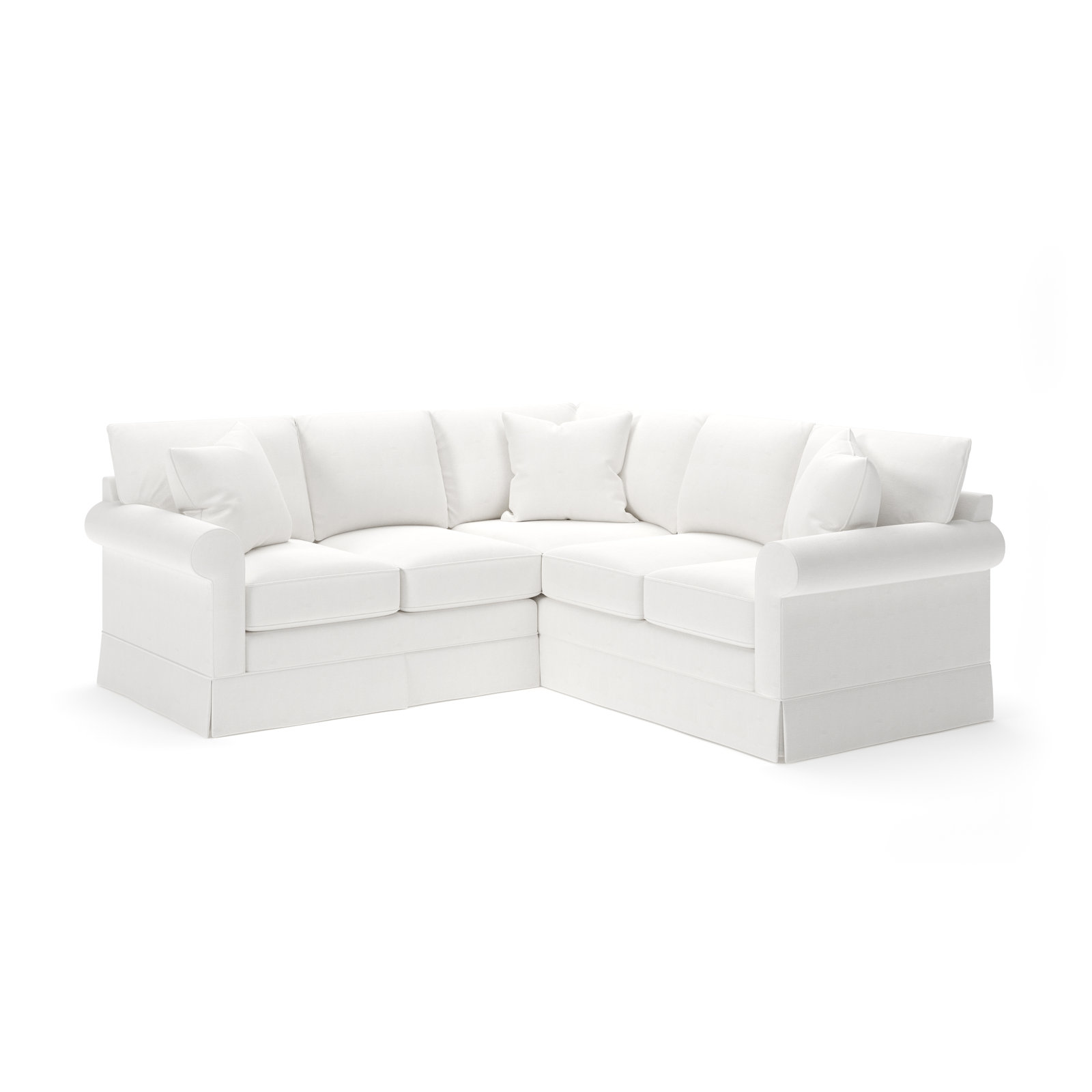 Friedman Upholstered L-Sectional, Drusky Moonglow Sustain® Basketweave