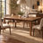 78.7" W Solid Wood Board Game Table with 6 Cup Holders & Accessory Trays, Walnut Finish Multi-Purpose Gaming Dining Table