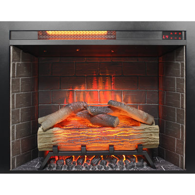 Electric Fireplace With Adjustable Flame - 28 Inch Infrared, 1500W Heat, 4 Colors, 3 Speeds, 11 Temperature Settings, /Ul 28" Infrared Insert Touch Panel Control, 5000 /Hr, Brightness, Double ,