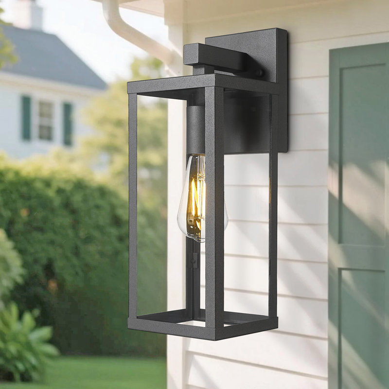 Outdoor Wall Sconce,Exterior Wall Lighting Fixture,Front Door Wall Mount Lighting, Exterior Waterproof Wall Lantern For Garage,Patio (Black,2 Pack)