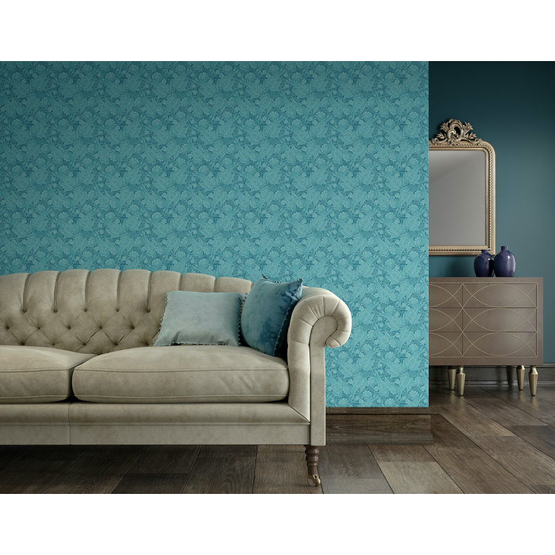 Hilla 10m x 50cm Matte Wallpaper Roll, Dark Blue