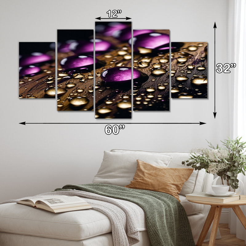 Frazer - Raindrops, reproduction sur toile - 5 panneaux