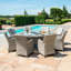 Balcom 8 Seat Round Rattan Fire Pit Dining Set - with Lazy Susan