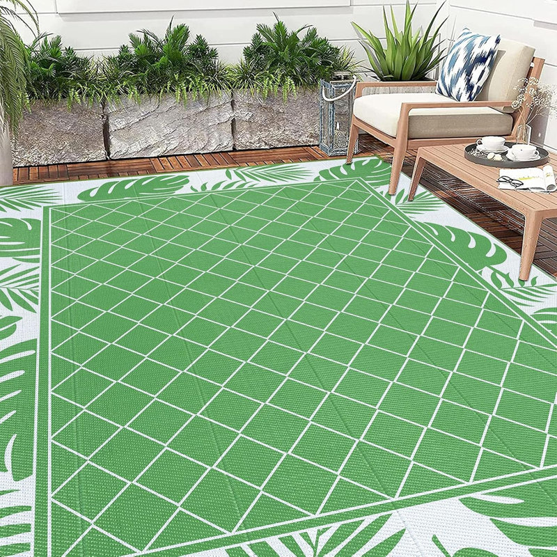 Tapis d'extérieur imperméable, Vert, Rectangle 9 pi x 12 pi