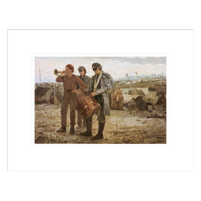 Drum and Bugle Corp, guerre civile, campement par Winslow Homer, impression giclée encadrée