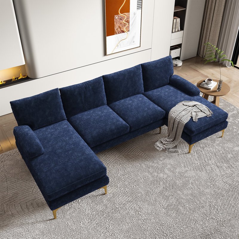 Canapé modulaire COOLMORE, Chenille bleue marine