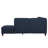 Modular L shape Sectional Sofa in Navy Blue with Brown Solid Wood Legs