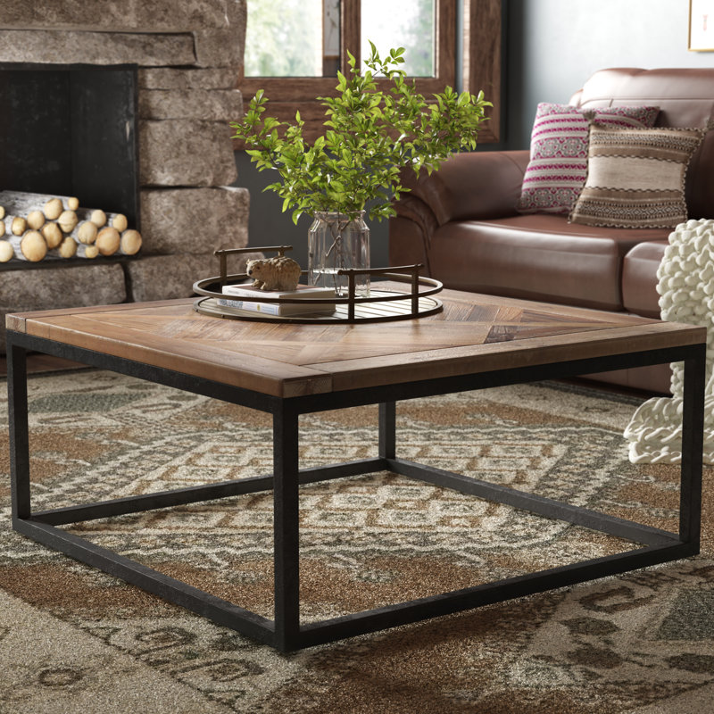 Rouen Solid Wood Top Coffee Table, 18" H x 39" L x 39" W