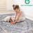 2x8 Blue/cream/ Area Rug - Non-shedding, Stain , Easy Maintenance For Nursery, Home Office, Dining Room Stylish Study, Office