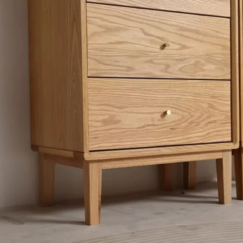 Solid Red Oak Wood Console Cabinet, Brown Wood
