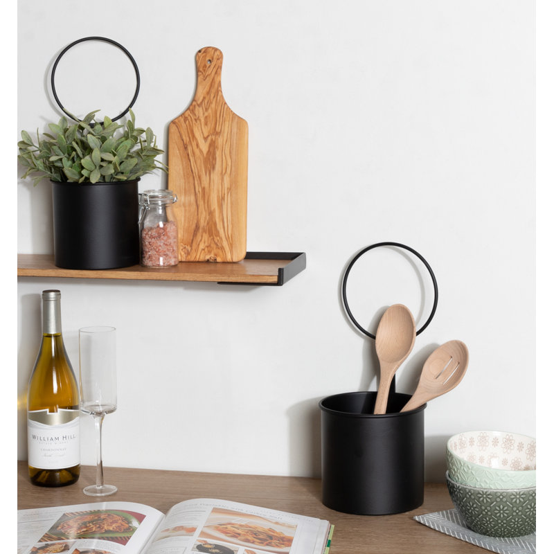 Casey Metal Wall Planter, Black