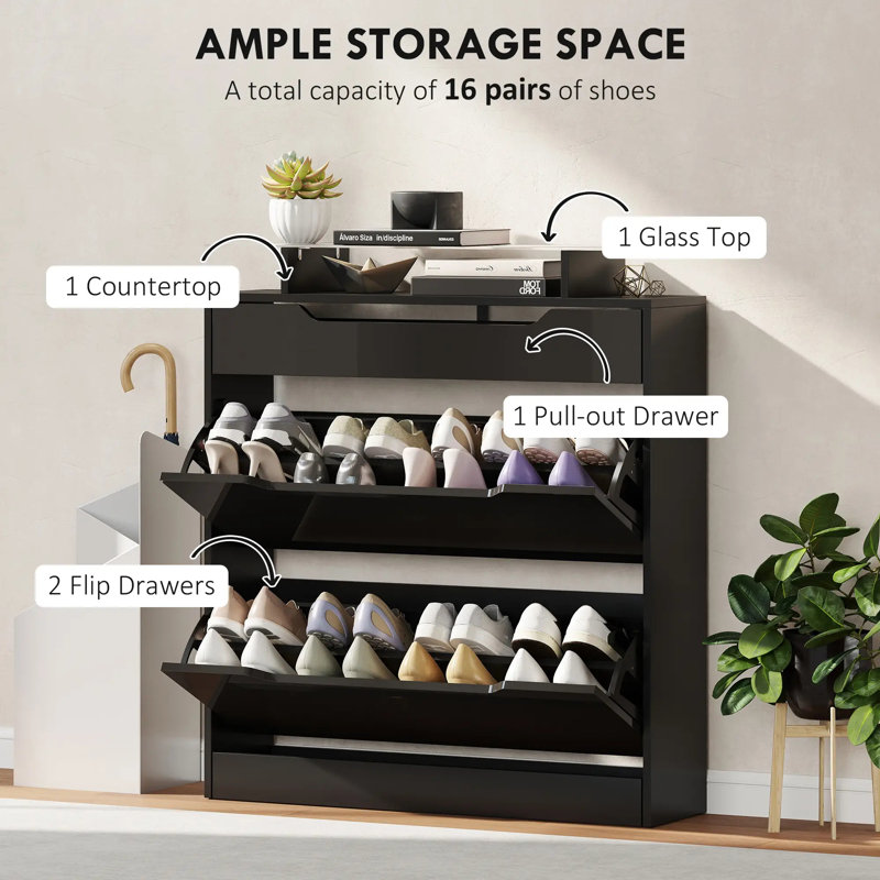 16 Pair Shoe Storage Cabinet