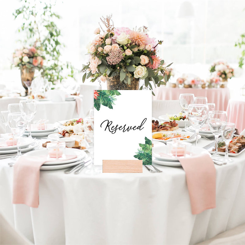 Ensemble de 30 panneaux de mariage feuilles tropicales pour la cérémonie, signalétique de décor de réception, 8,5 x 11 po