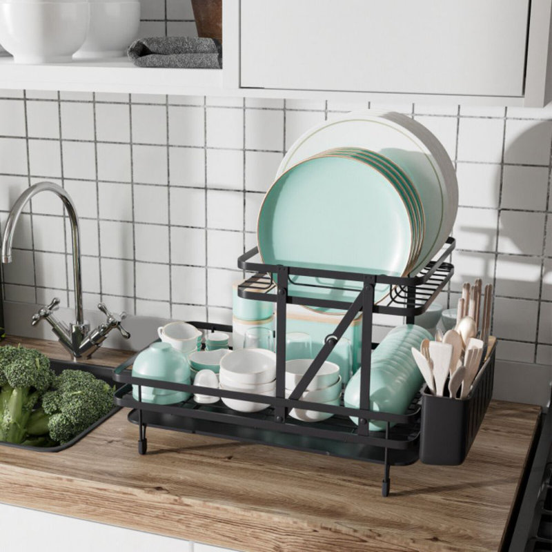 Adjustable Two Tier Dish Rack
