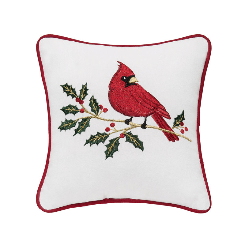Cardinal Holly Pillow