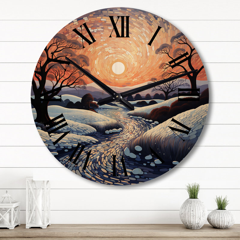 Horloge murale Winter River, Grand