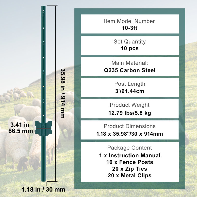 VEVOR Green Metal Line Post