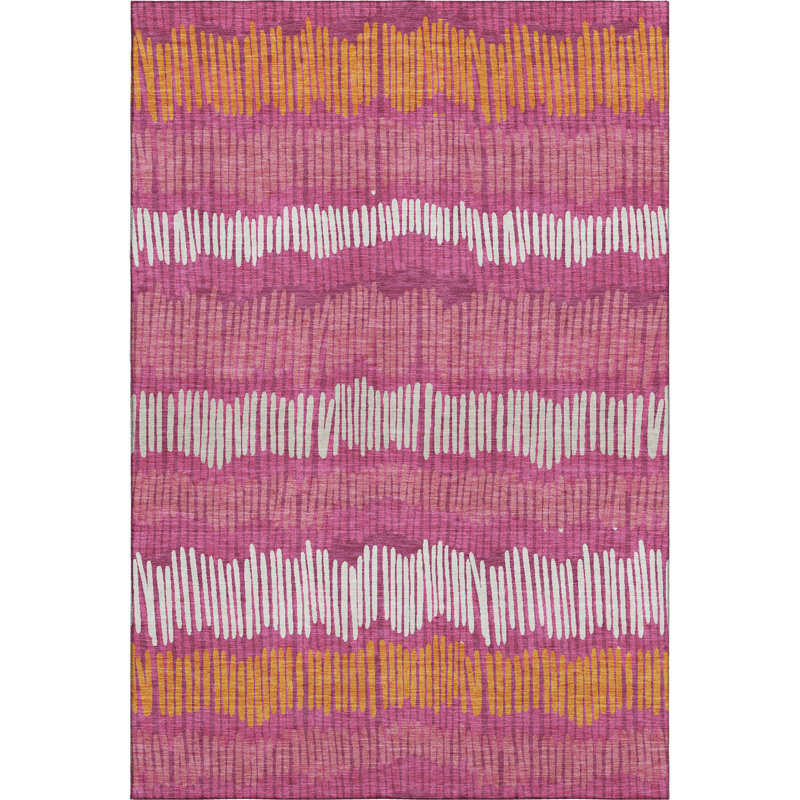 Premium Machine Washable Prisco Blush Rug, Rectangle 5' x 7'6"