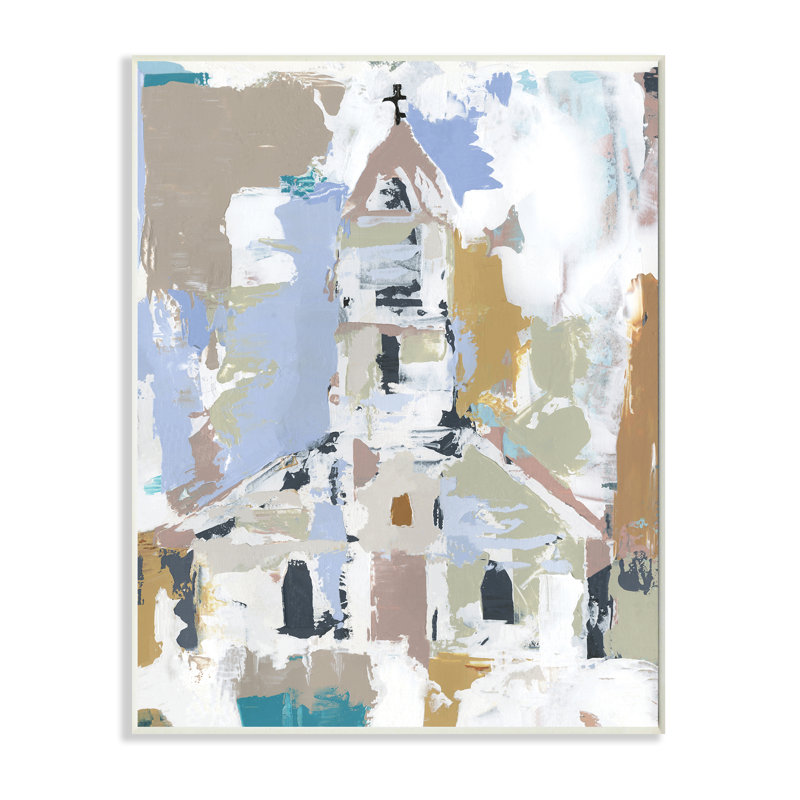 Church Church Abstraction, détail rétro vieilli, Bois, H 15 po x l 10 po