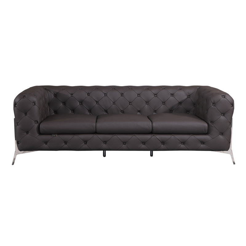Canapé 100% cuir italien Top Grain, Brun