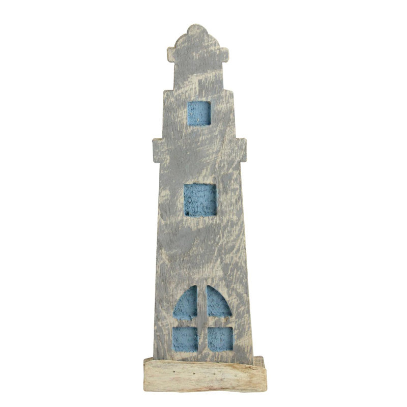Phare nautique d’inspiration Cape Cod en bois vieilli 15 po