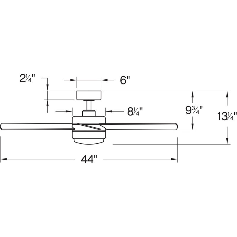 Hinkley Fan Trey 44" Led Smart Fan, 44" Wide