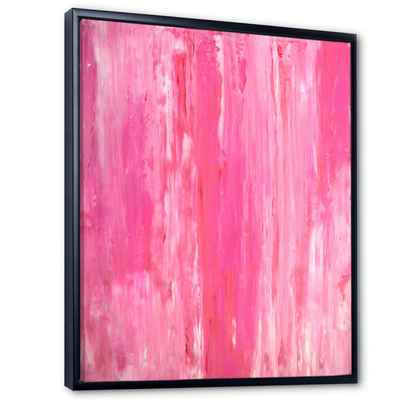 Shades Of Pink Universe - Art sur toile moderne et contemporain, H 12 po x l 8 po x P 1 po, Cadre flottant noir