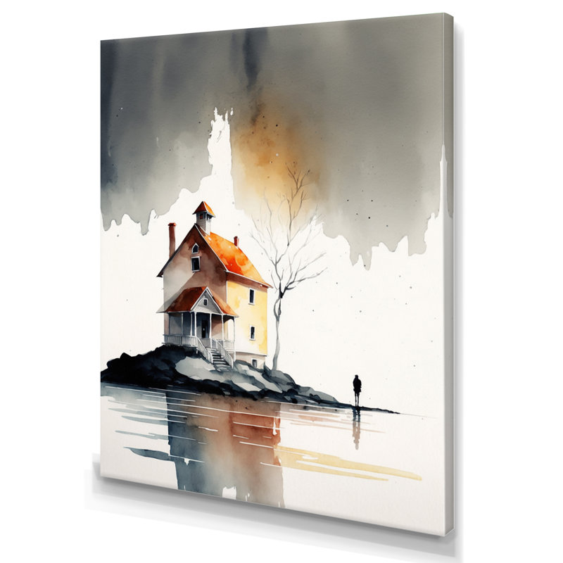 «Little Countryhouse By The Lake I», reproduction sur toile, H 20 po x l 12 po x P 1 po, Toile tendue