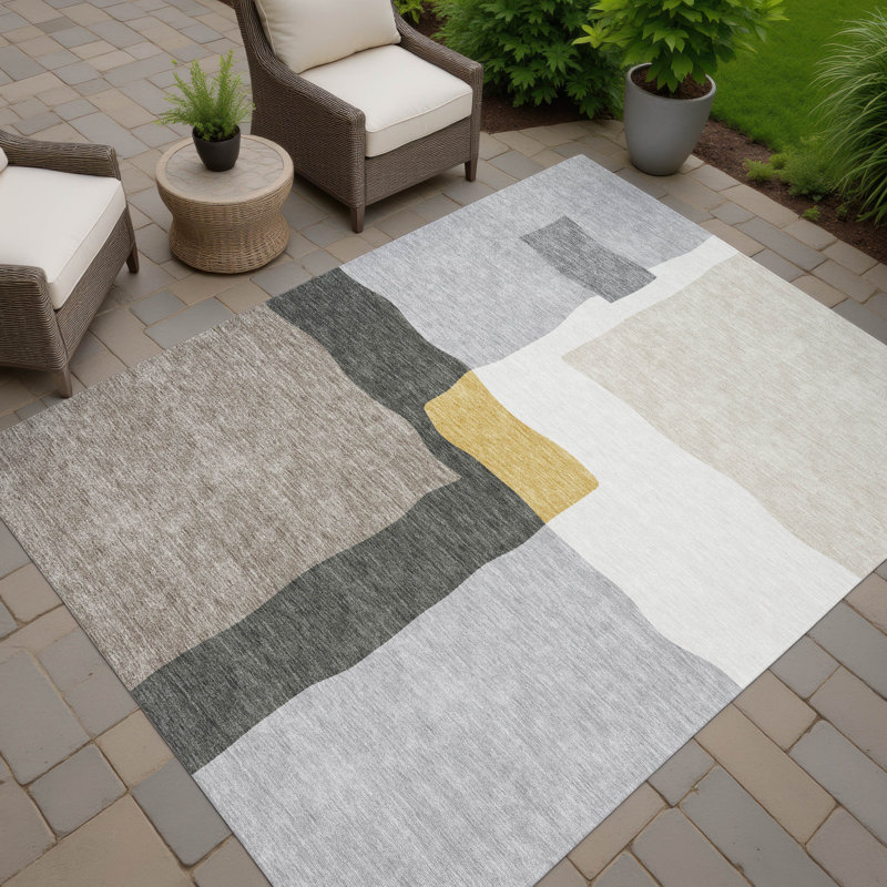 Machine Washable Indoor/Outdoor Chantille ACN2400 Abstract Rug, Rectangle 3' x 5'