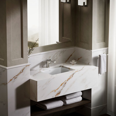 Verticyl Rectangular Undermount Bathroom Sink with Overflow