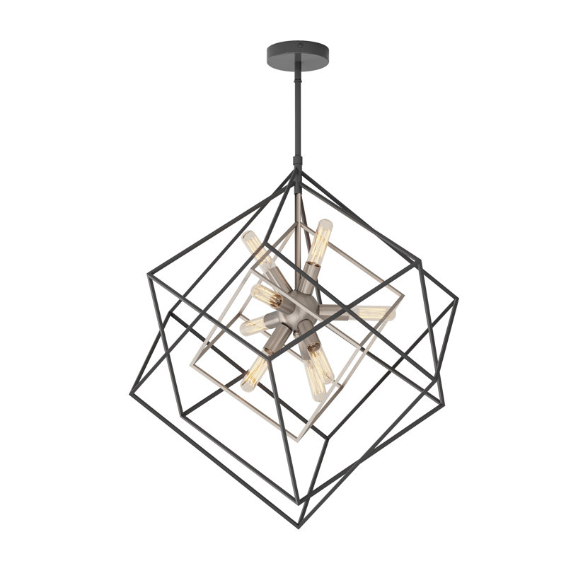 Lustre 9 lumières Campbell-Josh nickel brossé