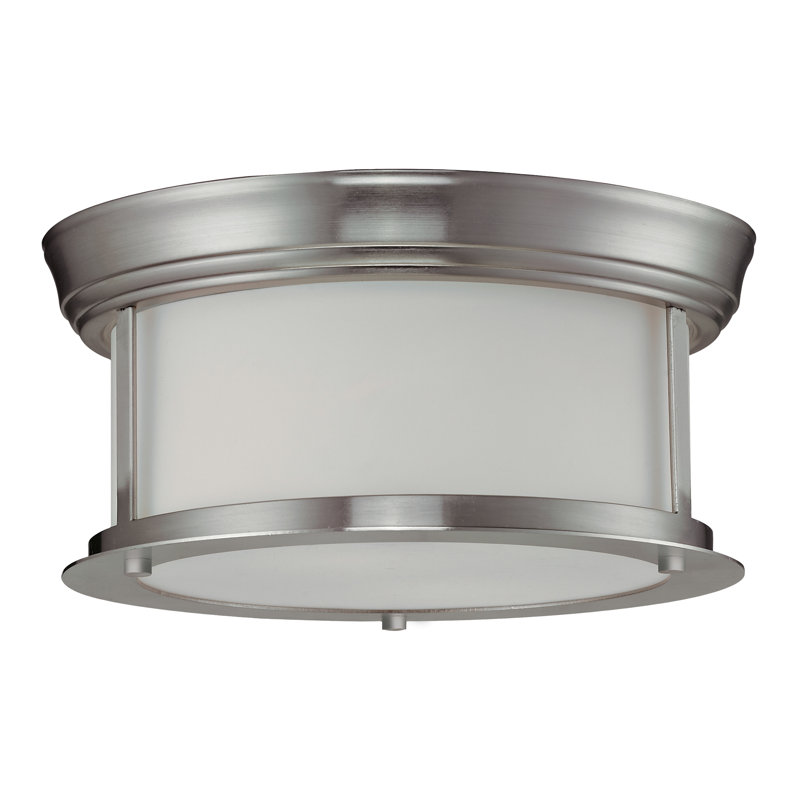 Plafonnier encastré 2 lumières Planas, H 5 po x l 10,75 po, Nickel brossé