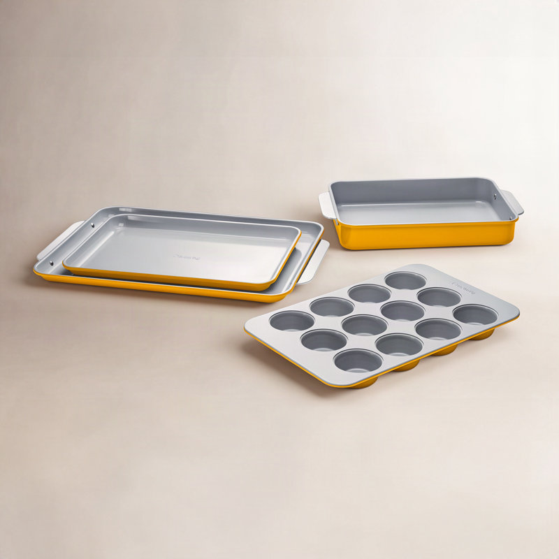 Caraway Non-Toxic Nonstick Ceramic Half Bakeware Set, Marigold