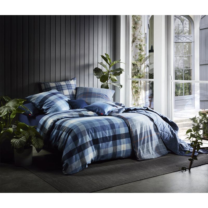Lech Flannel Microfibre 110 TC Reversible 2 Piece Duvet Cover Set, Granite, 240 x 220cm Duvet Cover + 2 Standard Pillowcases