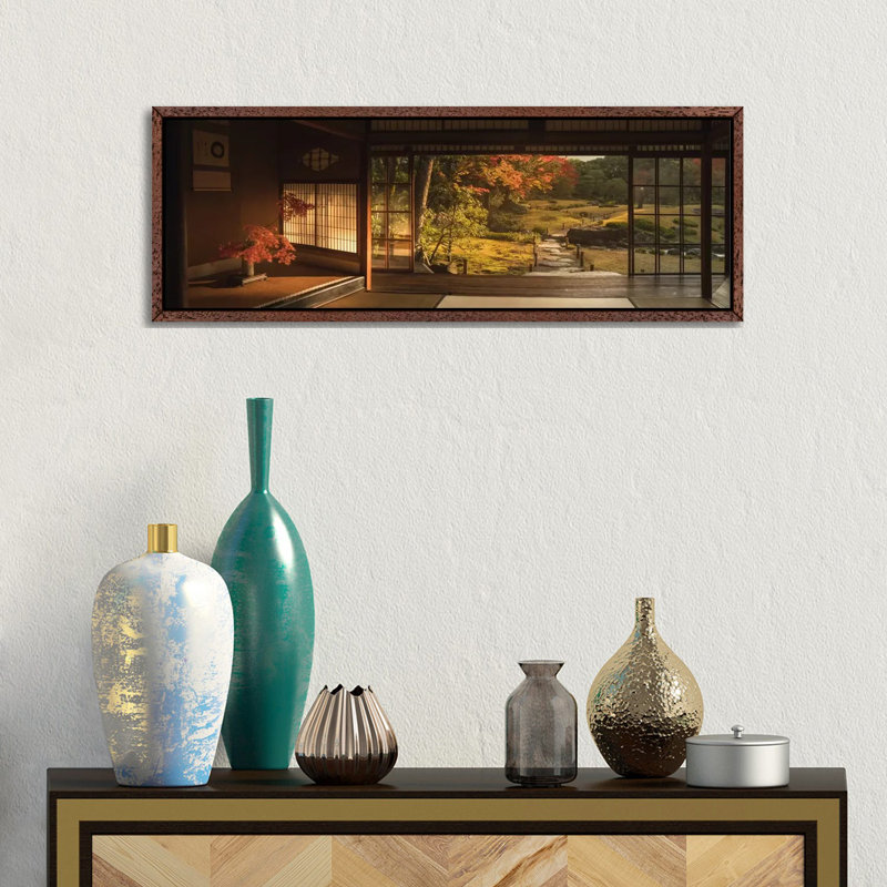 Autumn In Japan XVIII by Daniel Kordan - Panoramic Print on Canvas, Classic Brown Wood Framed, 30.48 cm H x 91.44 cm W