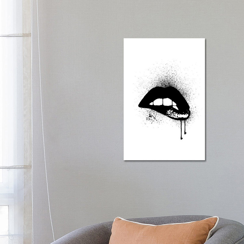 Lips Drip - Wrapped Canvas Print, 66.04 cm H x 45.72 cm W x 1.91 cm D