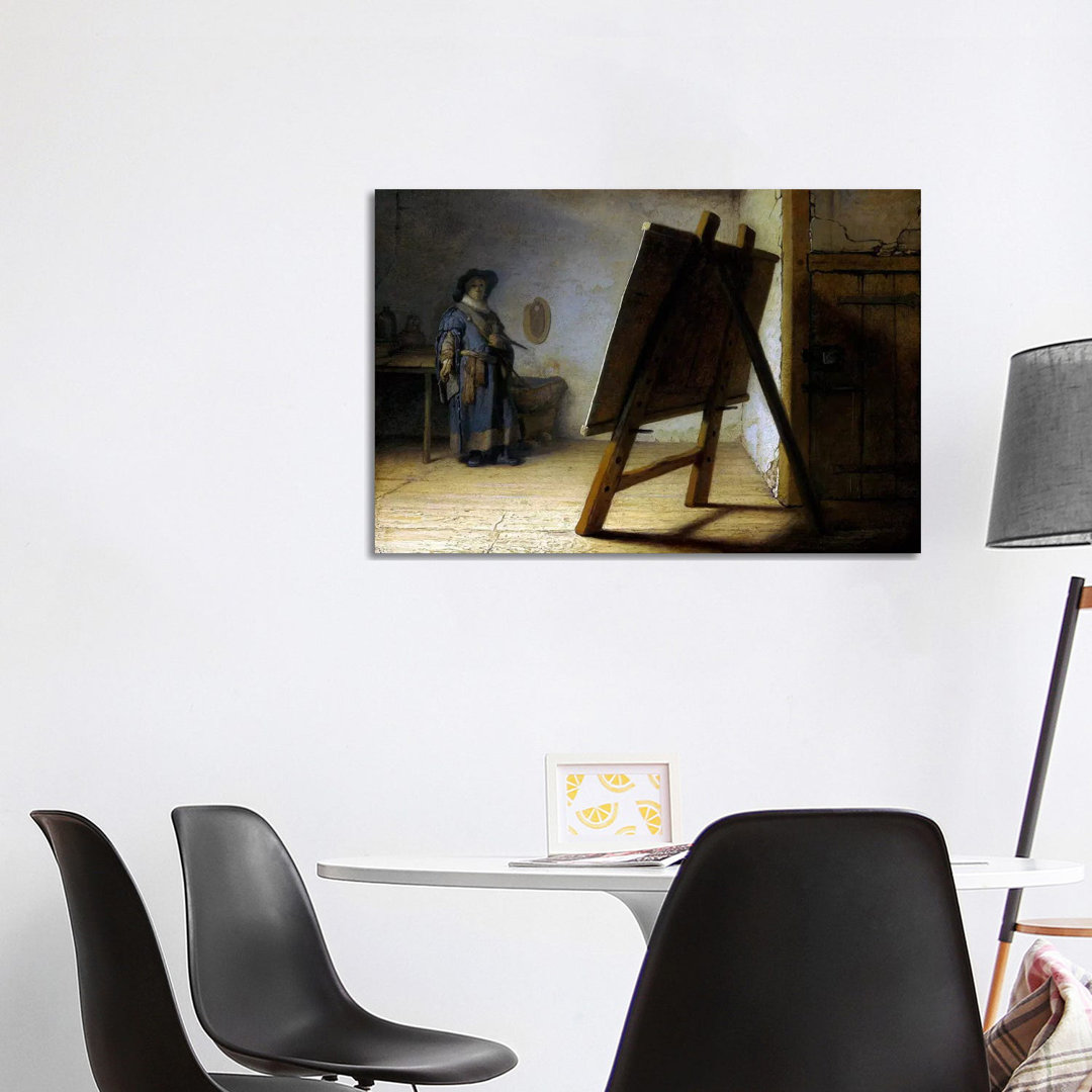 The Artist In His Studio by Rembrandt Van Rijn - Wrapped Canvas Print