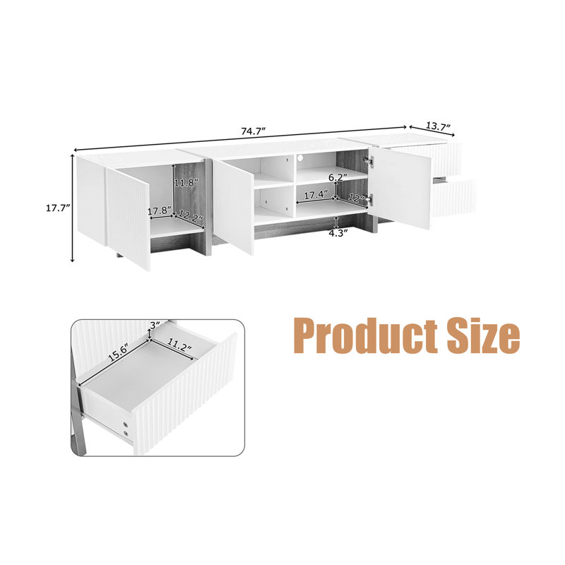 Hazera Unfinished Entertainment Centre for TVs up to 78", Black