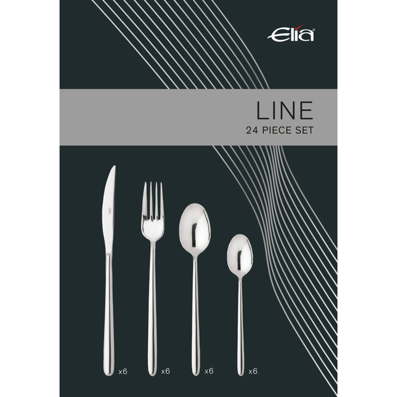 Line 24 Piece 18/10 Stainless Steel Cutlery Set Service for 6