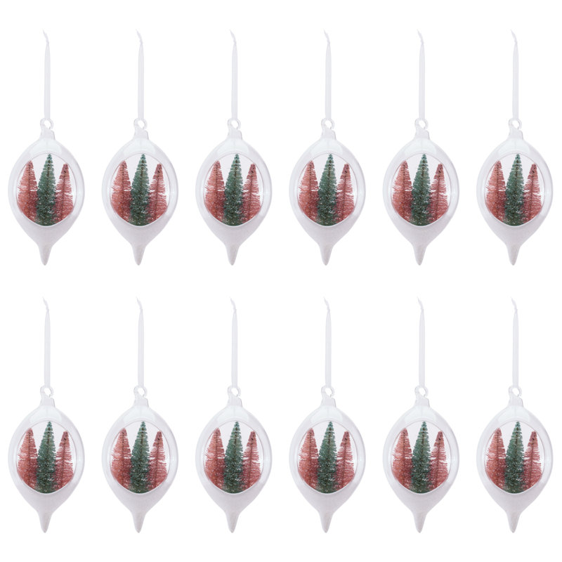 Ensemble de 12 décorations à triple arbre ouvert (ensemble de 12)