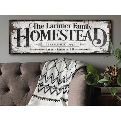 Nom de famille Homestead personnalisé sur métal