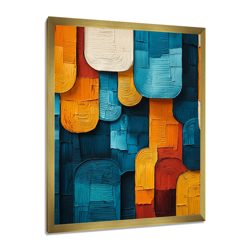 Omaris - Abstract Canvas Wall Art, 20" H x 12" W, Reproduction encadrée d'une seule photo, Gold
