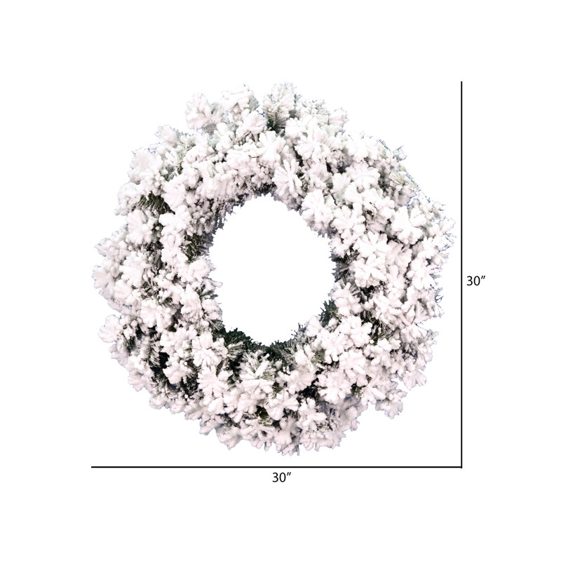 Pfeiffer Artificial Flocked Alaskan Wreath, 30" W x 30" H x 3" D