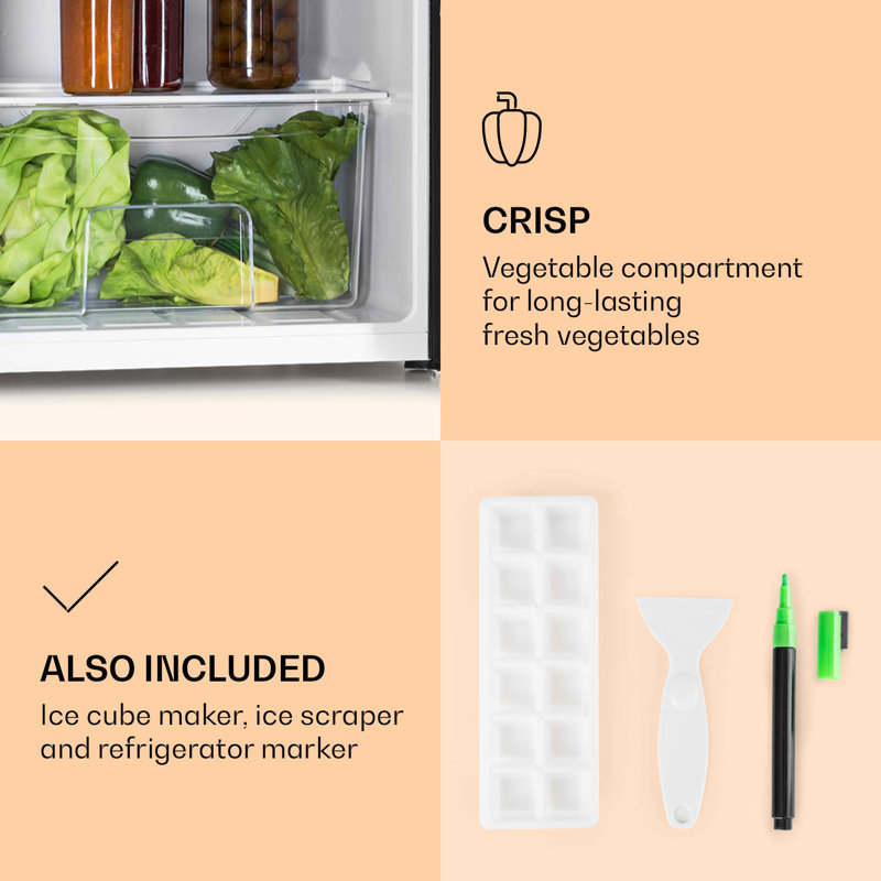 Klarstein 76m³ L Freestanding Mini Fridge with Freezer, Black
