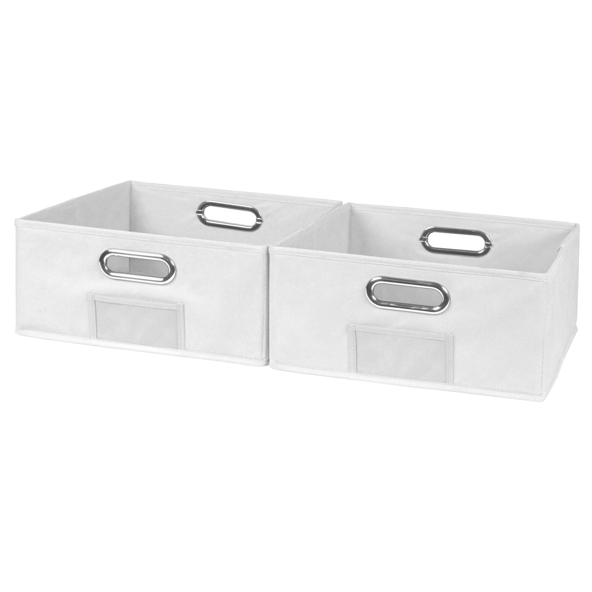 Niche Cubo Half-Size Foldable Fabric Storage Bins with Label Holder (Set of 2) Rebrilliant Color: White