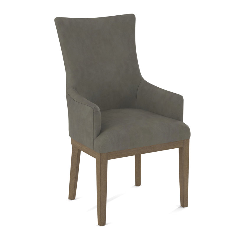Upholstered Arm Chair, Applause Porpoise, Weathered Gray