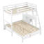 Lit simple superposé au dessus d'un lit double avec bureau intégré et trois tiroirs, blanc