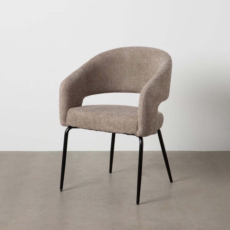 Capallia 48cm H Polyester Upholstered Upholstered Back Armchair, Grey